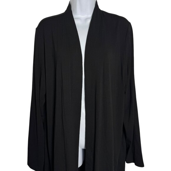J. Jill Black Wearever black Longline Open Front Cardigan sweater XLT XL tall - Picture 3 of 8